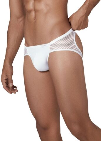 Белые трусы-джоки с ажурными вставками Urge Jockstrap - Clever Masculine Underwear 131701