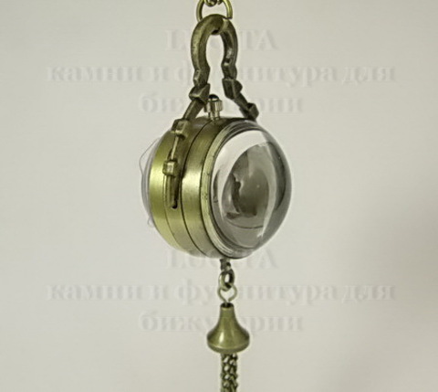 Часы на цепочке (цвет - античная бронза) 48х28х26 мм ()