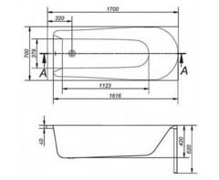 ВАННА АКРИЛОВАЯ CERSANIT FLAVIA 170x70 С НОЖКАМИ