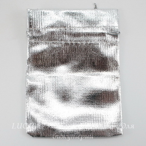 Подарочный мешочек из органзы серебряный, 12х9 см