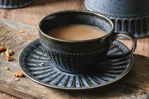 Чашка с блюдцем 250мл Home & Style Black Kitchen