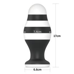 Черно-белая анальная втулка 6.5 X-Missioner Butt Plug - 17 см. - 