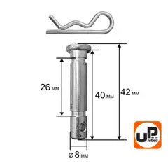 Болт срезной под шплинт UNITED PARTS 8х40мм (комплект 4шт)