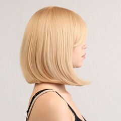 Парик искусственный с чёлкой 30 см, цвет блонд