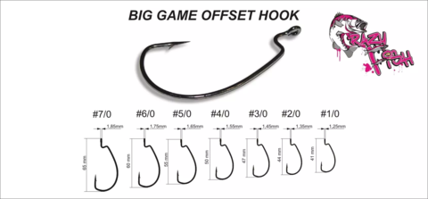 Офсетный крючок Crazy Fish Big Game Offset Hook №3/0 7шт/уп продажа от 5 уп.