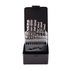 Набор сверл по металлу 1-13мм 25шт DIN338 HSS-G 118° (мет. кейс) Terrax by Ruko A214215