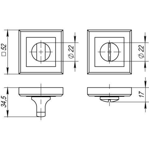 Ручка поворотная BK6 QL GR/CP-23 графит/хром