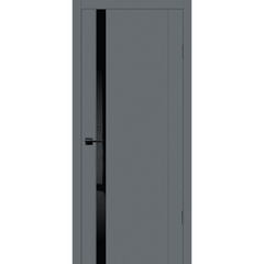 Купить Межкомнатная дверь экошпон Profilo Porte PSC-10 графит остеклённая