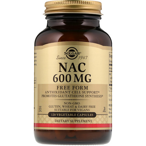 Solgar, NAC, 600 мг, 120 растительных капсул