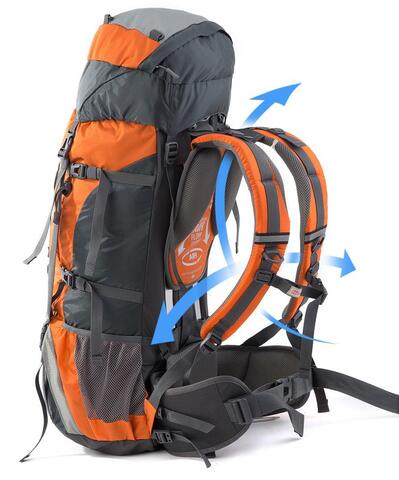 Картинка рюкзак туристический Naturehike discovery 70l Bright Orange - 4