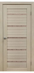 Межкомнатная дверь X-3 / Цвет тон Кремовая лиственница / Остекление "Гранит бронза" / Двери Верда