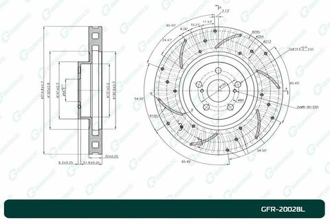 Диск тормозной перфорированный вентилируемый G-brake GFR-20028L левый