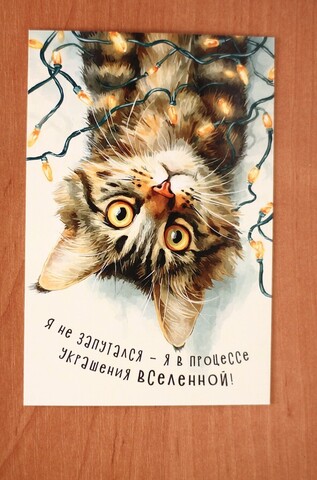 Кот и гирлянда