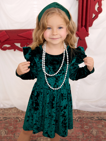 Платье Фея бархат изумруд