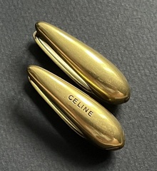 20254 - Серьги CELINE конусообразные из латуни под бронзу/матовое серебро в винтажном стиле