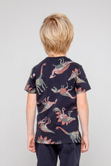 фуфайка  для мальчика  КР 301858/черный,динозавры