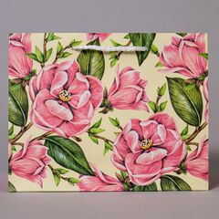 Пакет подарочный S горизонтальный, Цветы МИКС, 23*18*6 см (Д*В*Ш)