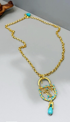 Колье PAD LOCK со съемной подвеской в стилистике Schiaparelli