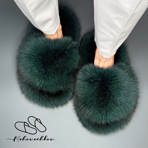 Шлепанцы из меха песца | Океан