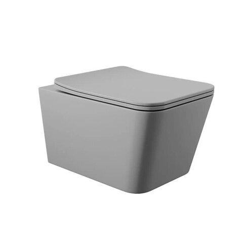 Aqueduto MACT2130 AQD MACIO Tornado Унитаз подвесной 520*370 безободковый, Tornado, сиденье с микролифтом, серый матовый