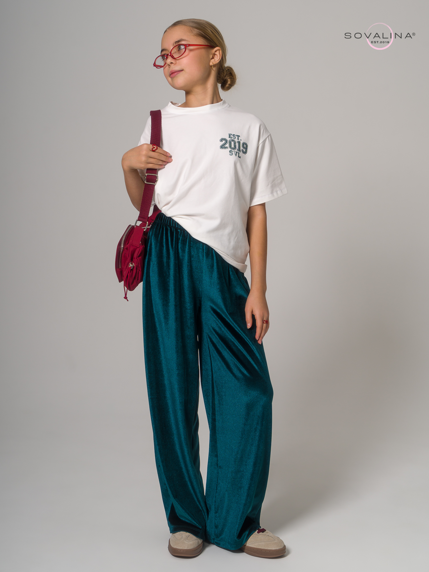 Брюки Classic бархат ель