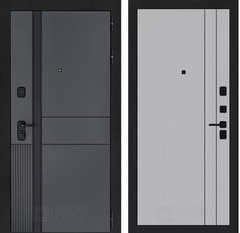 Входная металлическая дверь Лабиринт Эволаб Велютто Оскуро 10 Серый софт, черный молдинг (матовый, без текстуры)