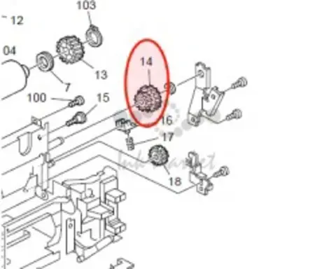 Шестерня привода блока термозакрепления Ricoh AB017703