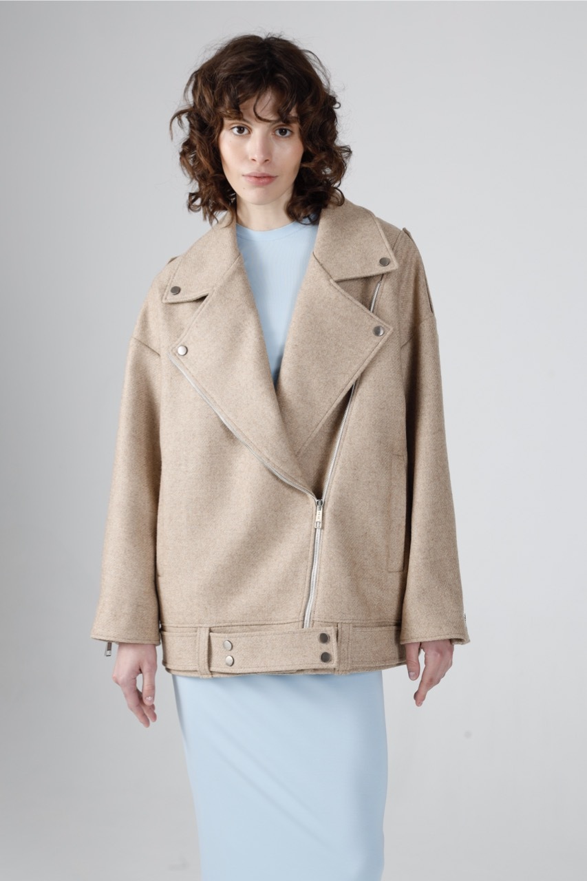INSPIRE Куртка-косуха из пальтовой ткани (серый)