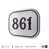 Номерок на дверь квартиры 861, для кабинета, офиса, шильдик 9 х 7 см, серебристый, Айдентика Технолоджи