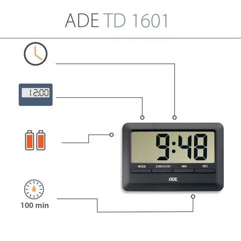 Таймер кухонный ADE TD1601 black