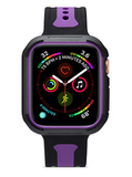 Силиконовый чехол Sport Case для Apple Watch 38 мм (Черный с фиолетовым)
