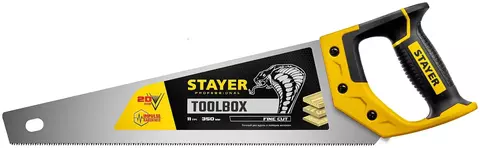 2-15091-45_z01	Ножовка многоцелевая (пила) ″Cobra TOOLBOX″ 350 мм, 11 TPI, мелкий прямой закаленный зуб, точный рез, STAYER