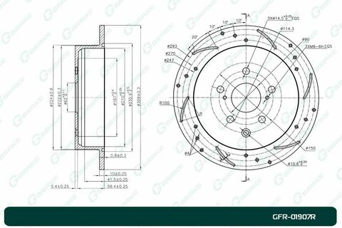 Диск тормозной перфорированный G-brake GFR-01907R правый