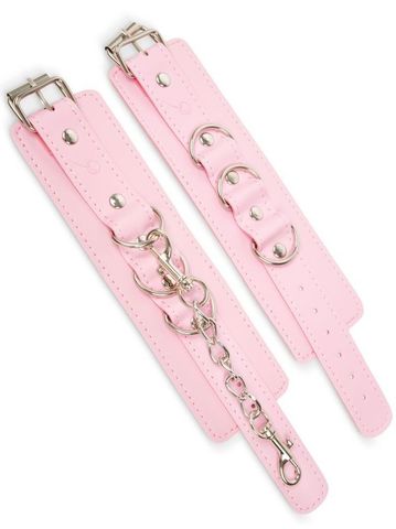 Розовые наручники с регулировкой на цепочке - Пикантные штучки DP140P