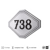 Номерок на дверь квартиры 738, для кабинета, офиса, шильдик 9 х 7 см, серебристый, Айдентика Технолоджи