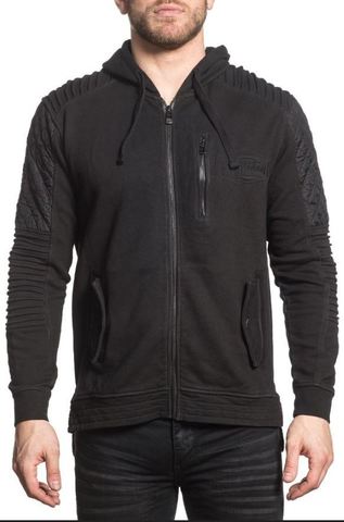 Affliction | Худи мужское SANCTION ZIP HOOD 110OW333 перед на модели