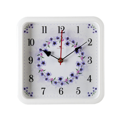 Часы настенные РУБИН  2223-106  квадрат 22*22см, корпус белый  "Веночек"