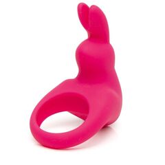 Розовое эрекционное виброкольцо Happy Rabbit Rechargeable Rabbit Cock Ring - 