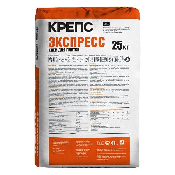 Клей для плитки Крепс Усиленный 25 кг (арт. 5753) купить по цене 389 ...