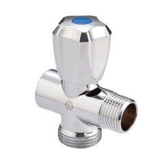 Вентиль латунный проходной MVI BV.461, DN 15 +отверстие 20, PN 10, хромированный, для сантехнических приборов, муфта-штуцер, маховик