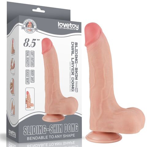 Телесный фаллоимитатор 8.5 Sliding Skin Dual Layer Dong - 22 см. - Lovetoy LV317209