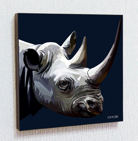 Картина постер Носорог в стиле ПОП-АРТ