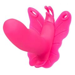 Розовая вибробабочка на ремешках Silicone Remote Venus Penis - 