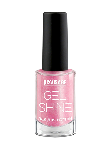 LuxVisage Лак для ногтей GEL SHINE тон 107 розовый с серебристым шиммером 9г
