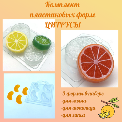 Комплект пластиковых форм Цитрусы 3шт
