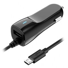 Автомобильное зарядное устройство OLMIO, micro USB, + свободный порт, 2.1 А, чер, 038870