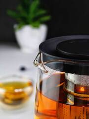 Чайник заварочный с фильтром колбой для чая, 1 литр