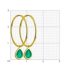 Серьги-конго из желтого золота 585 пробы с подвесками капельками из агатов