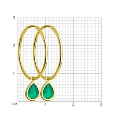 53-324-02065-4 -Серьги-конго из желтого золота 585 пробы с подвесками капельками из агатов