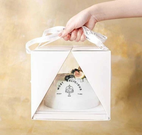 Коробка для торта Сундук премиум 21х21х18 см Белый